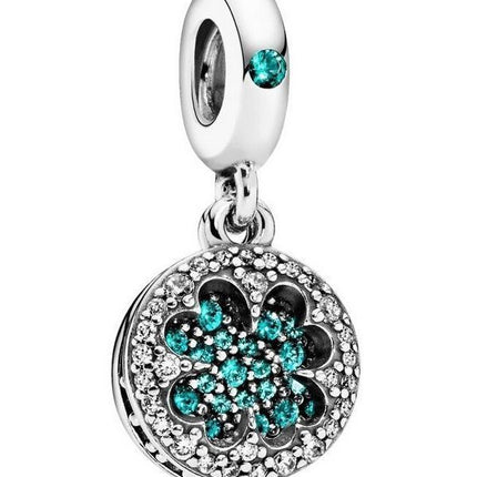 Charm pendentif trèfle à quatre feuilles porte-bonheur en argent Pandora avec zircone cubique 797906NRGMX pour femme