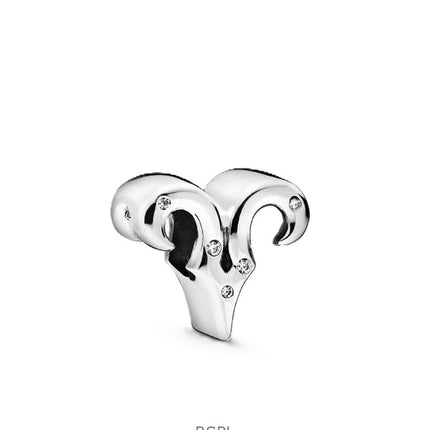 Charm Pandora scintillant signe astrologique Bélier avec zircone cubique transparente P-798416C01 pour femme