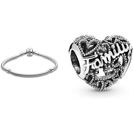 Charm Pandora Family Heart en argent sterling 798571C00 pour femme