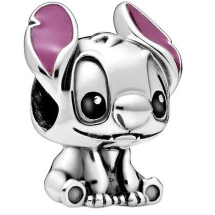Charm Pandora Disney Lilo et Stitch en argent avec émail noir et violet 798844C01 pour femme