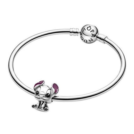Charm Pandora Disney Lilo et Stitch en argent avec émail noir et violet 798844C01 pour femme