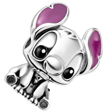 Charm Pandora Disney Lilo et Stitch en argent avec émail noir et violet 798844C01 pour femme