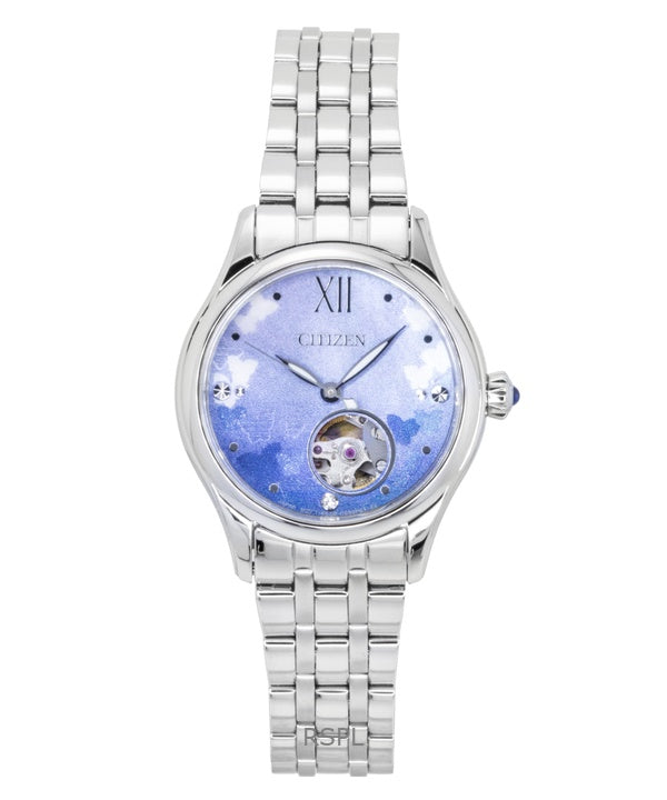 Montre Citizen PR1040-88N pour femme, édition limitée, en acier inoxydable, cadran bleu clair, automatique