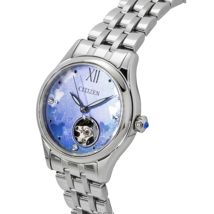 Montre Citizen PR1040-88N pour femme, édition limitée, en acier inoxydable, cadran bleu clair, automatique