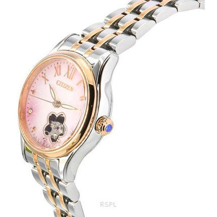 Montre Citizen PR1044-87Y pour femme, édition limitée, avec cadran en forme de cœur ouvert et accents de diamants, nacre rose