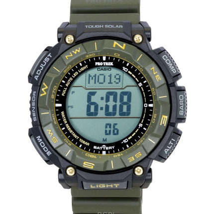 Montre homme Casio Pro Trek Digital PRG-340ANS-3 100M avec bracelet en résine biosourcée et écran solaire