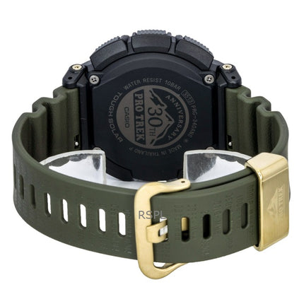 Montre homme Casio Pro Trek Digital PRG-340ANS-3 100M avec bracelet en résine biosourcée et écran solaire
