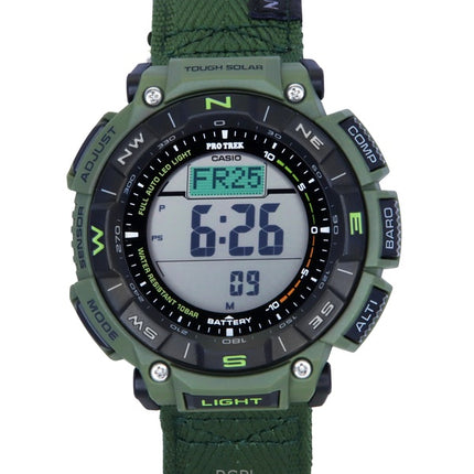 Montre Casio Pro Trek Climber Line pour homme, bracelet en tissu, numérique, solaire, PRG-340B-3, 100 m