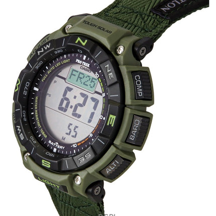 Montre Casio Pro Trek Climber Line pour homme, bracelet en tissu, numérique, solaire, PRG-340B-3, 100 m