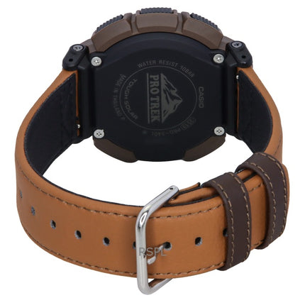 Montre Casio Pro Trek Climber Line pour homme, bracelet en cuir, numérique, solaire, PRG-340L-5, 100 m