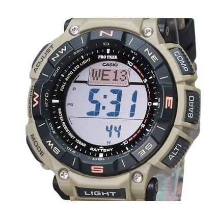 Montre pour homme Casio ProTrek Climber Line numérique bracelet en silicone beige Tough Solar PRG-340SC-5 100M