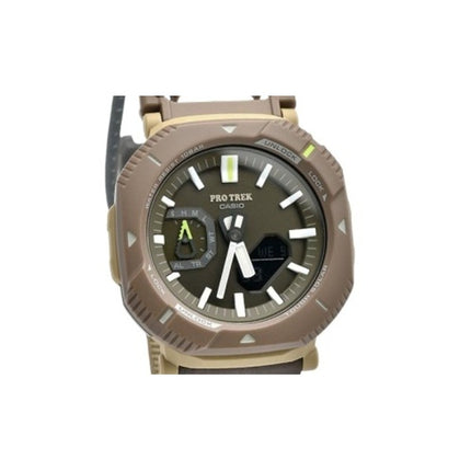 Montre unisexe Casio Pro Trek analogique numérique pour smartphone avec bracelet en tissu, cadran vert, Tough Solar PRJ-B001B-5,