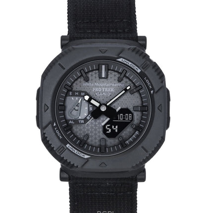 Montre homme Casio Pro Trek analogique numérique White Mountaineering, cadran noir solaire PRJ-B001WM-1, 100 m
