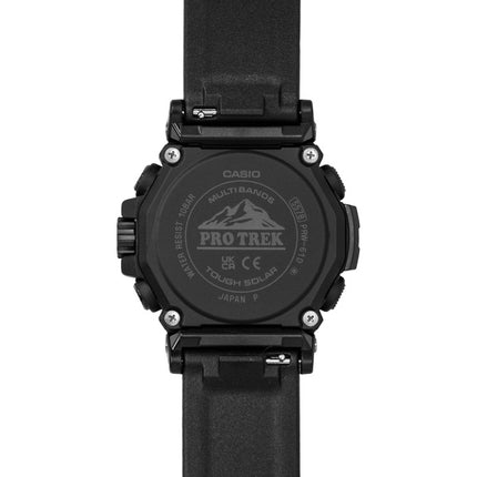 Montre homme Casio Pro Trek Dragon Eye analogique-numérique radiocommandée, cadran blanc, solaire PRW-61D-2, étanche à 100 m