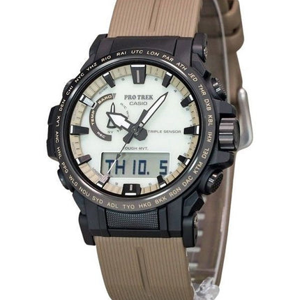 Montre pour homme Casio Protrek Climber Line avec bracelet en résine à base biologique et cadran entièrement lumineux solaire PR