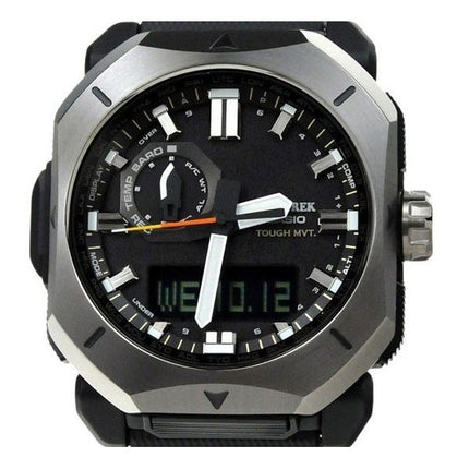 Montre pour homme Casio ProTrek analogique numérique noire en résine bio-sourcée cadran gris robuste solaire PRW-6900Y-1 100M