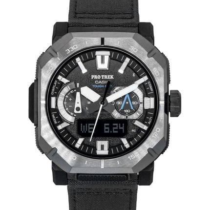Montre homme Casio Pro Trek analogique-numérique avec connexion smartphone, cadran noir, solaire PRW-B1000B-2, étanche à 100 m