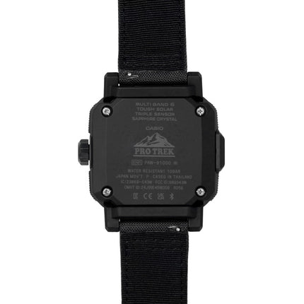 Montre homme Casio Pro Trek analogique-numérique avec connexion smartphone, cadran noir, solaire PRW-B1000B-2, étanche à 100 m