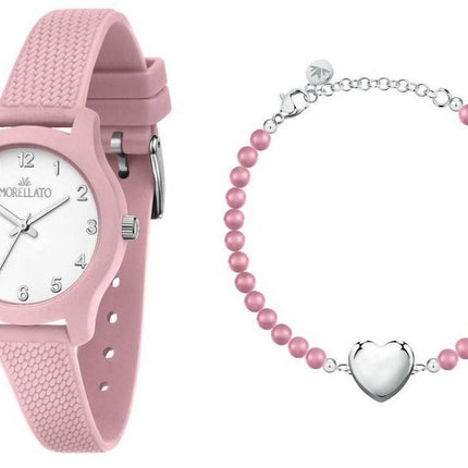 Morellato cadran blanc doux bracelet en plastique Quartz R0151163516 avec coffret cadeau montre femme