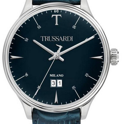 Montre homme Trussardi T-Complicity cadran bleu bracelet en cuir quartz R2451130001