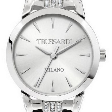 Montre femme Trussardi T-Original avec cadran argenté et bracelet en cuir à quartz R2451142501