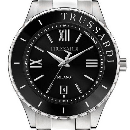 Montre Homme Trussardi T-Logo Cadran Noir Acier Inoxydable Quartz R2453143010