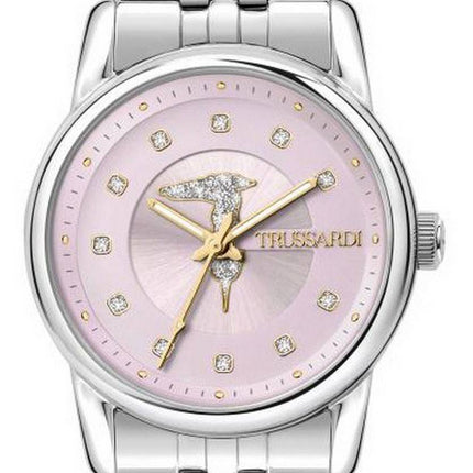 Montre femme Trussardi T-Joy Crystal Accents cadran rose en acier inoxydable Quartz R2453150504