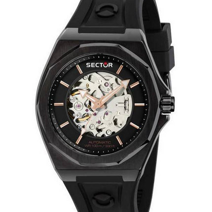 Montre pour homme Sector 960 cadran noir bracelet en silicone automatique R3221528001 100M