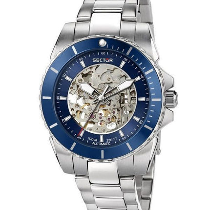 Sector 450 Automatico Acier Inoxydable Squelette Cadran Bleu Automatique R3223276003 100M Montre Homme