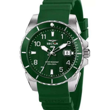 Montre Homme Sector 450 Bracelet Silicone Cadran Vert Quartz R3251276004 100M