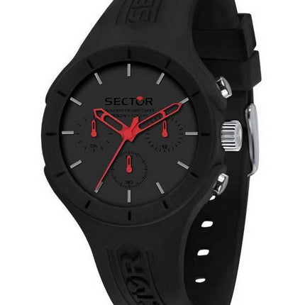 Montre pour homme Sector Speed cadran noir bracelet en silicone quartz R3251514013 100M