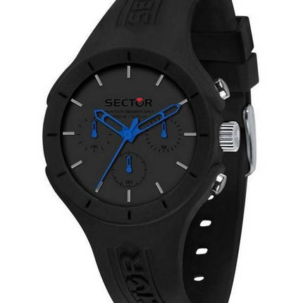 Montre pour homme Sector Speed cadran noir bracelet en silicone quartz R3251514014 100M