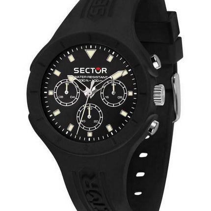 Montre pour homme Sector Speed cadran noir bracelet en silicone quartz R3251514019 100M