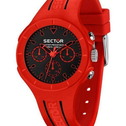 Montre pour homme Sector Speed cadran noir bracelet en silicone quartz R3251514021 100M