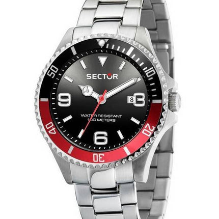 Montre pour homme Sector 230 à cadran noir en acier inoxydable R3253161021 100M