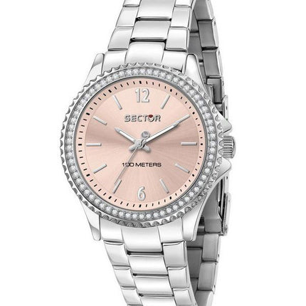 Sector 230 Just Time Crystal Accents Cadran en or rose Quartz R3253161536 100M Montre pour femme