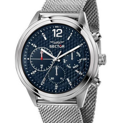 Montre pour homme Sector 670 Blue Sunray Dial en acier inoxydable à quartz R3253540003