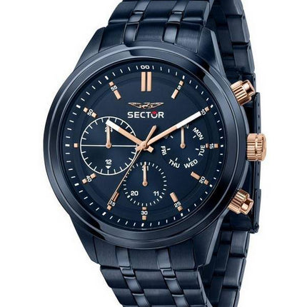 Montre pour homme Sector 670 Blue Sunray Dial en acier inoxydable à quartz R3253540005