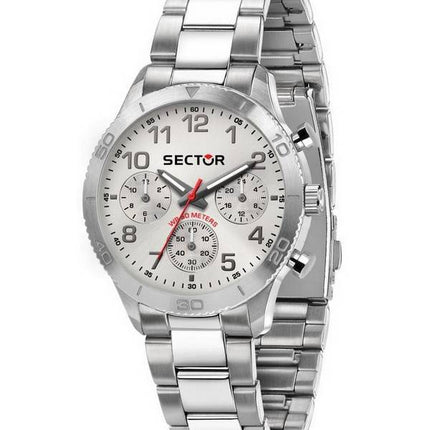 Montre pour homme Sector 270 chronographe cadran argenté blanc en acier inoxydable à quartz R3253578019