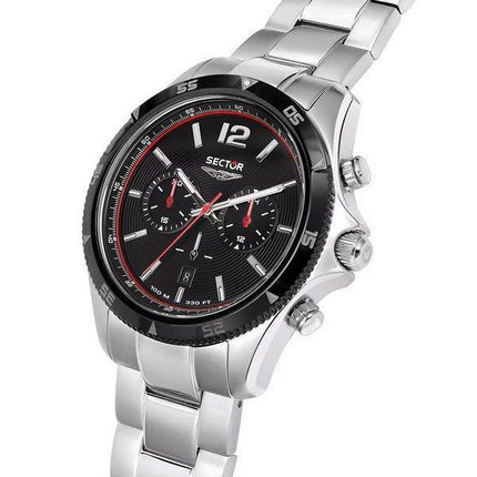 Sector 650 Chronographe Acier Inoxydable Cadran Noir Quartz R3273631004 100M Montre Homme