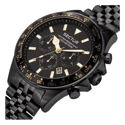 Sector 230 Chronographe Acier Inoxydable Cadran Noir Quartz R3273661029 100M Montre Homme