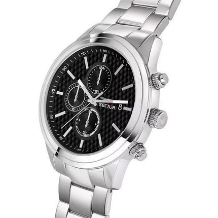 Montre pour homme Sector 670 chronographe en acier inoxydable avec cadran noir et quartz R3273740002