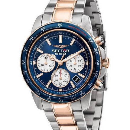 Montre pour homme Sector 550 chronographe cadran bleu deux tons en acier inoxydable à quartz R3273993001 100M