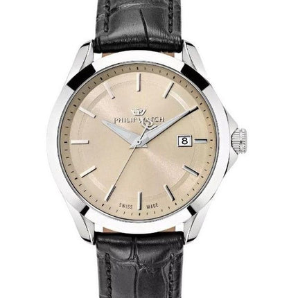 Montre pour homme Philip Watch Blaze Cuir Beige Cadran Ivoire Quartz R8251165008 100M