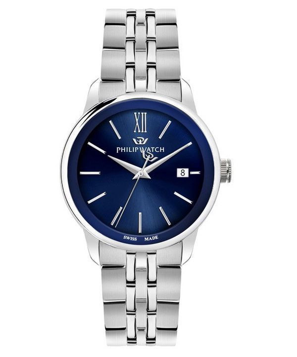 Montre pour homme Philip Watch Anniversary en acier inoxydable avec cadran bleu et quartz R8253150040 100M