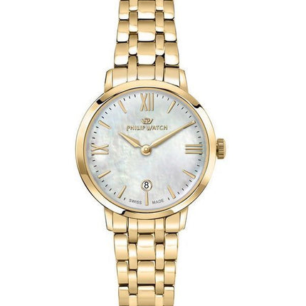 Montre Philip Watch Audrey en acier inoxydable doré avec cadran en nacre à quartz R8253150511 pour femme