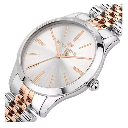 Montre pour femme Philip Watch Grace en acier inoxydable bicolore avec cadran blanc et quartz R8253208515 100M