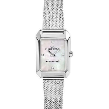 Montre pour femme Philip Watch Newport en acier inoxydable avec cadran rayon de soleil blanc et quartz R8253213501
