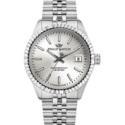 Montre pour homme Philip Watch Caribe Urban en acier inoxydable avec cadran argenté et quartz R8253597083 100M
