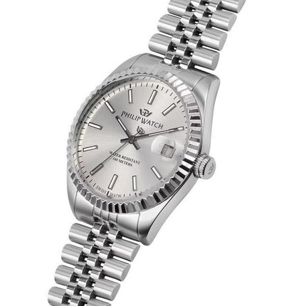 Montre pour homme Philip Watch Caribe Urban en acier inoxydable avec cadran argenté et quartz R8253597083 100M
